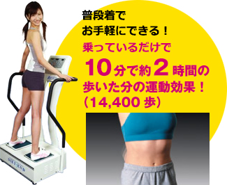 普段着でお手軽にできる！乗っているだけで10分で約2時間の歩いた分の運動効果！